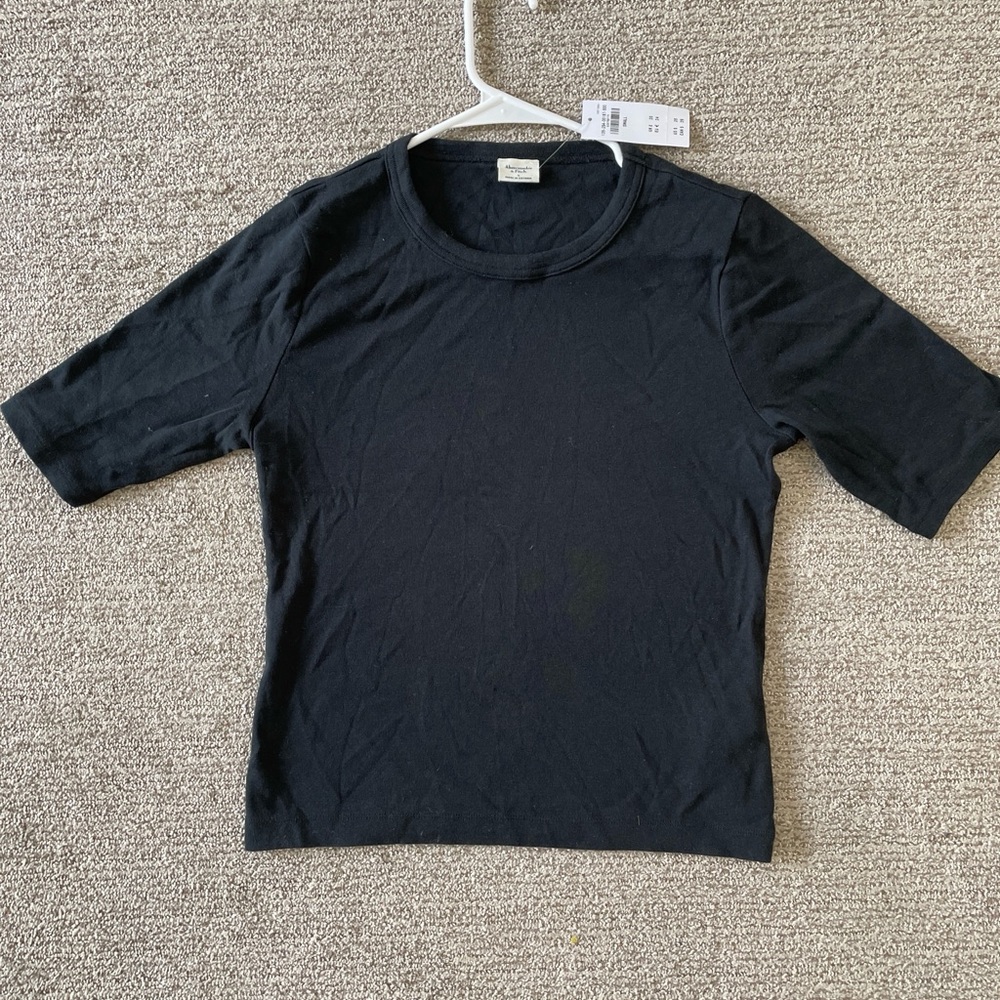 Abercrombie & Fitch Black Fitted Short Sleeve T-Shirt: BRAND NEW